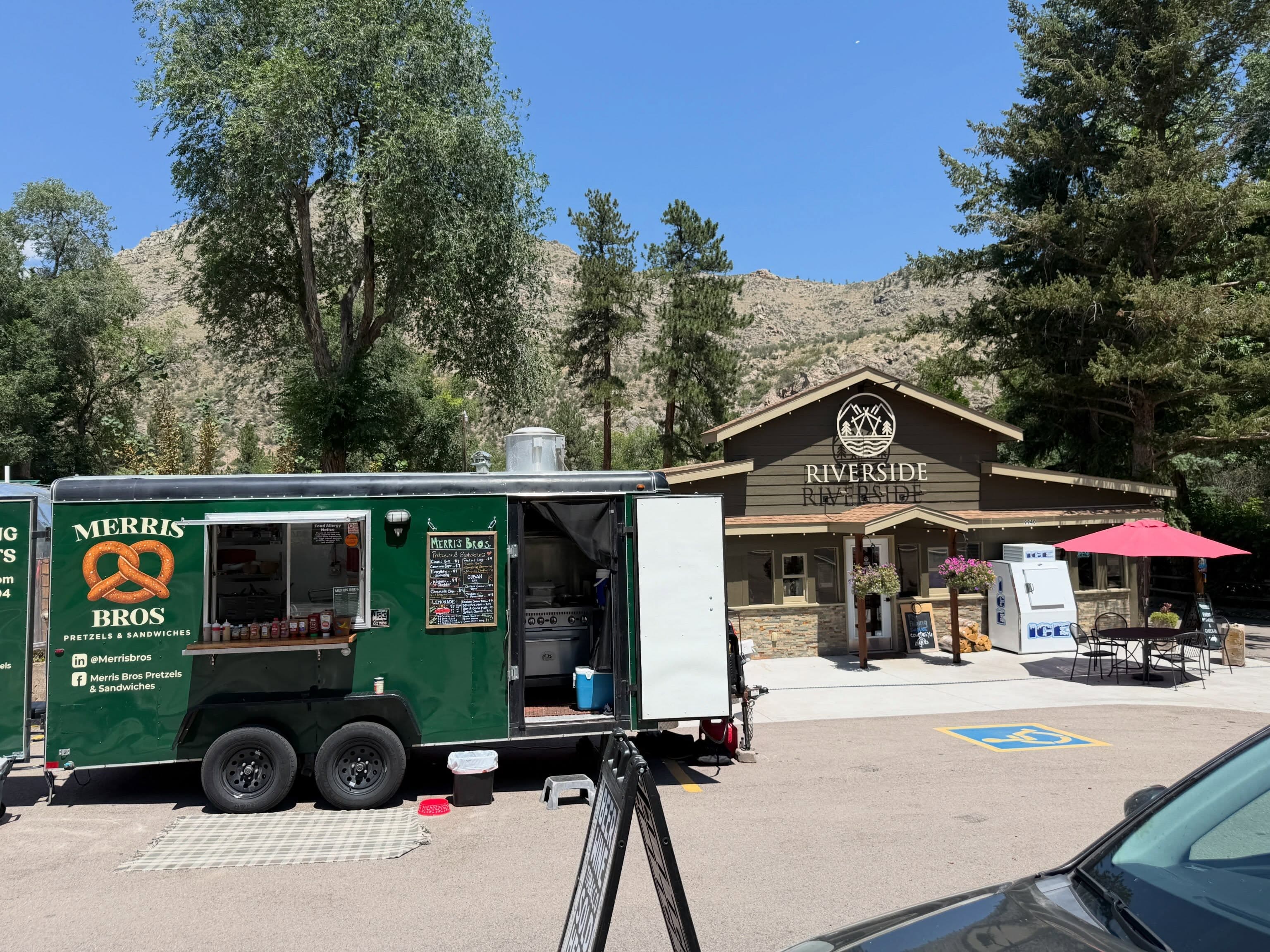 Merris Bros food trailer at an event venue